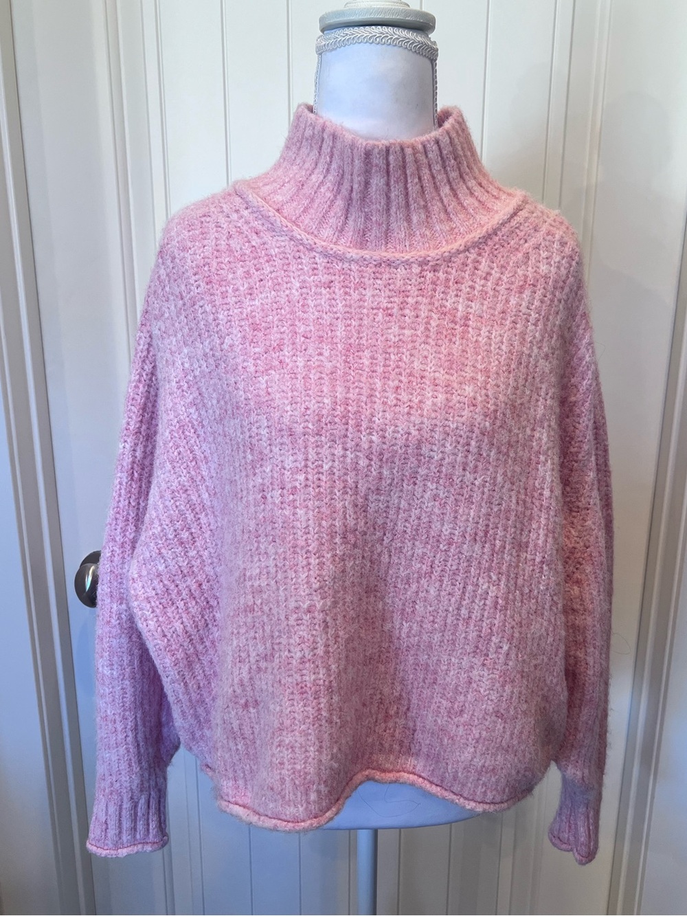 Anthropologie Pilcro heathered ribbed knit mock-neck sweater Sz Small